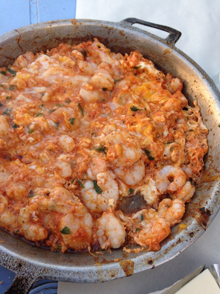 The shrimp omelet from a nameless dockside restaurant