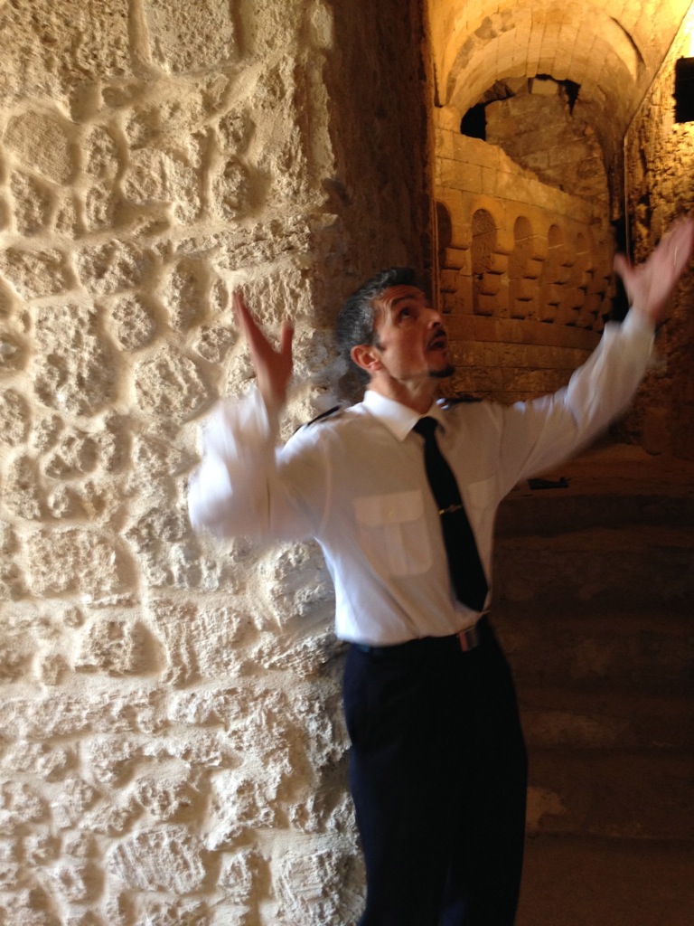 Our excellent and animated tour guide to the beautifully restored Aragon Castle