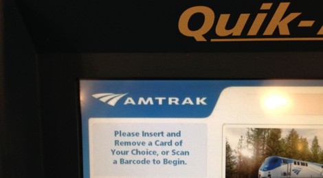 Amtrak ticket machine in Kelso, Washington