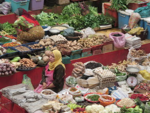 Two Sellers at the Kota Bharu central market.