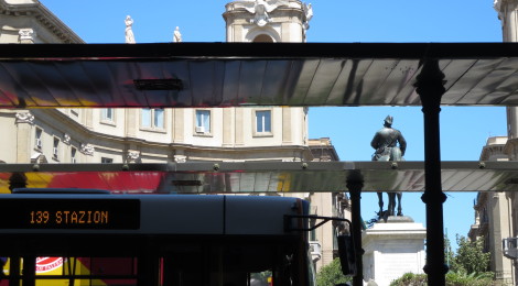 A bus stop in Palermo.