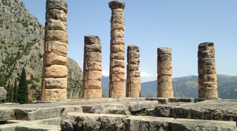 The Temple of Apollo in Delphi. The oracle worked here.